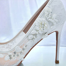 Load image into Gallery viewer,  Wedding Shoes, Bridal Lace Embroidery Shoe Appliques