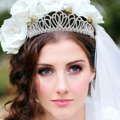 Bridal Veils & Hair Accessories, Classic Chandelier Cubic Zirconia Embellished Tiara