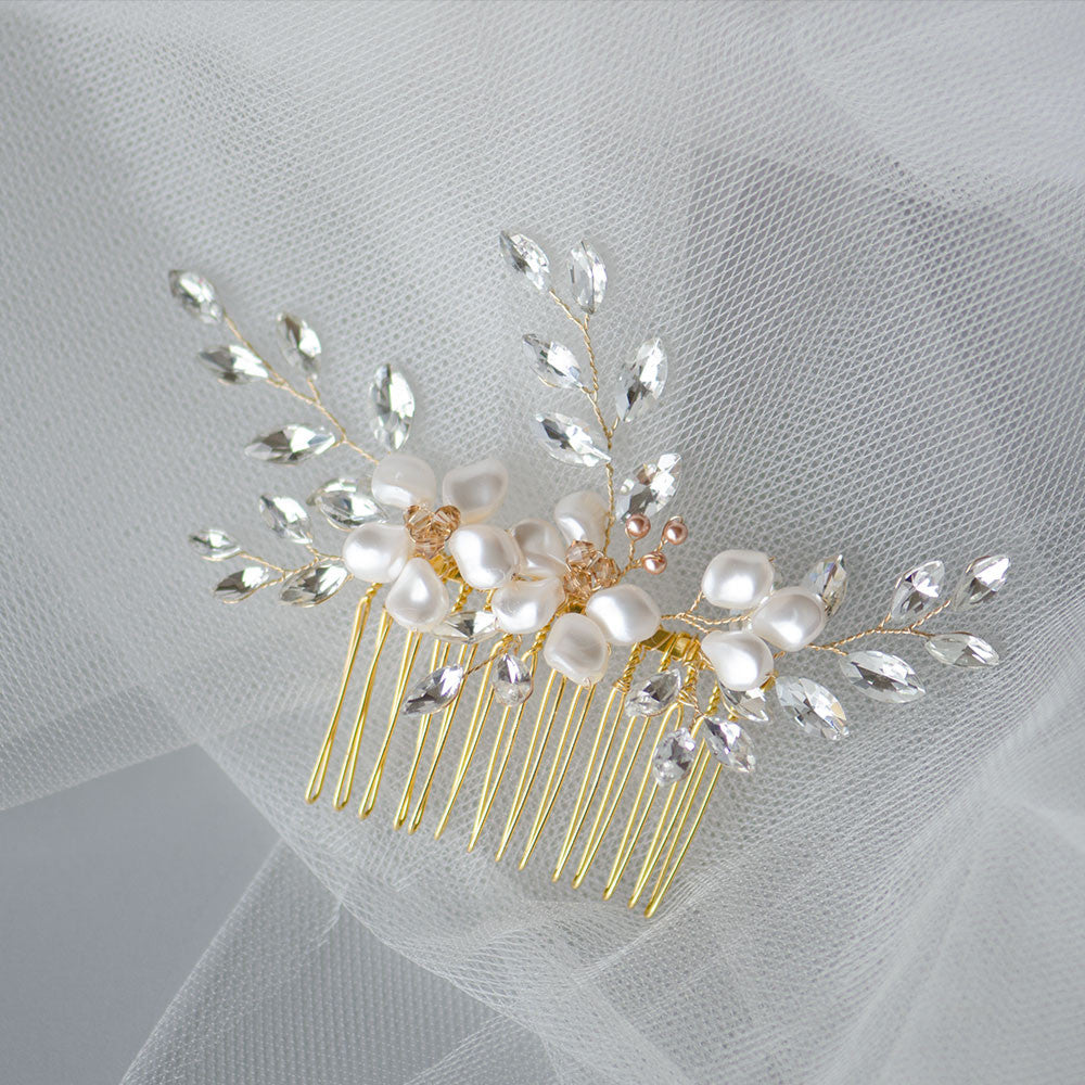 Bridal Veils & Hair Accessories | Swarovski Pearls & Navette 