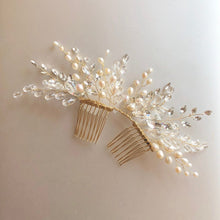 Load image into Gallery viewer, Bridal Veil &amp; Hair Accessories, Branches Pearls and Crystals Cluster Headpiece Hair Comb, Wedding, Bridal, Bridesmaids