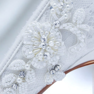 Wedding Shoes, Bridal Lace Embroidery Shoe Appliques