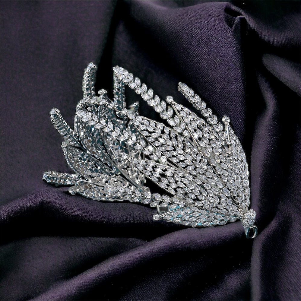 Dramatic Embellished Crystal Vines Tiara