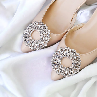 Wedding Shoes, Round Enchanted Rhinestone Bridal Shoe Decorative Clips