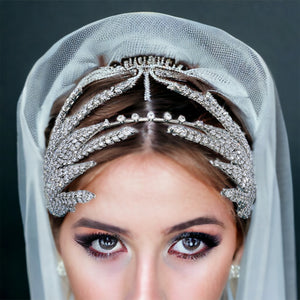 Bridal Veils & Hair Accessories, Dramatic Embellished Crystal Vines Tiara