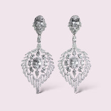 Load image into Gallery viewer, Vintage Art Deco Chandelier Micro-Paved Bridal Earrings