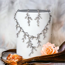 Load image into Gallery viewer, BEST SELLER - Leaf Vines Bridal Jewelry Set, Cubic Zirconia Necklace and Earrings Set