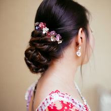 Load image into Gallery viewer, Petite Nail Polish Flower Cluster Oriental Bridal Headpiece, Chinese Wedding