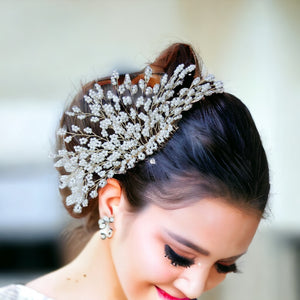 Pearls Tree Handmade Headpiece Gold Bridal Hair Comb