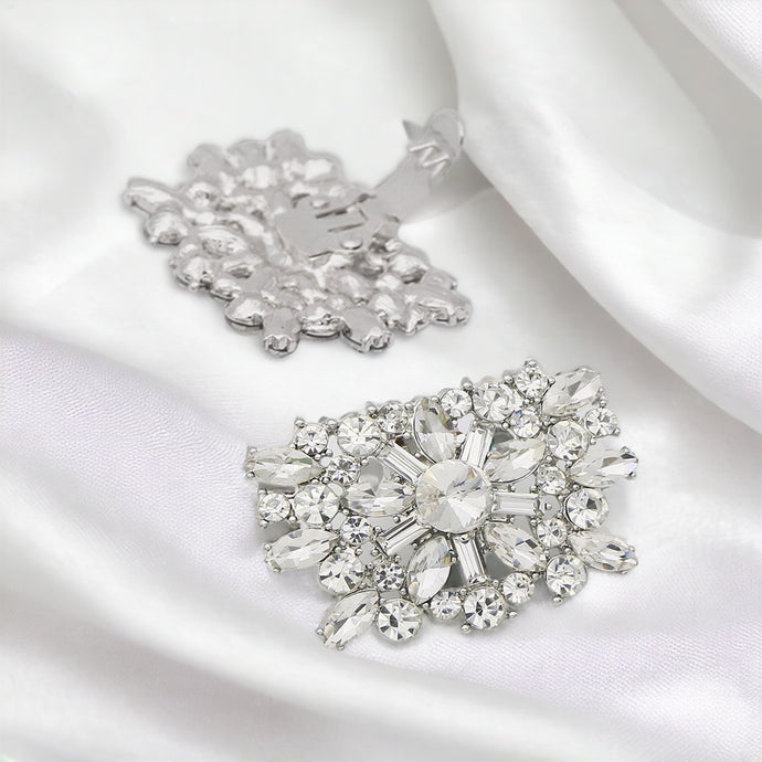 Floral Crystal Rhinestone Bridal Shoe Decorative Clips