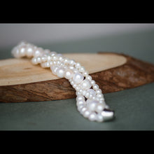 Load image into Gallery viewer, Multiple Rows Freshwater Pearls Wedding Bracelet, Bridal Jewellery, Bridal, Bridesmaids