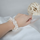 Multiple Rows Freshwater Pearls Wedding Bracelet, Bridal Jewellery, Bridal, Bridesmaids