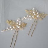 Natural Pearls in Gold Pin Set Bridal Headpiece, Wedding Accessories, Bride, Bridesmaids