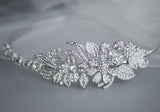 Vintage Rhinestones Floral Tiara,  Rhinestones Wedding Crown