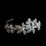 Floral Rhinestones Tiara, Rhinestone Wedding Crown, for brides and bridesmaids
